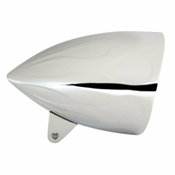 In Pro Car Wear 5.75 in. Flamed Headlight Bucket, Chrome - Sleek with Visor, Sunset Boulevard HB54211